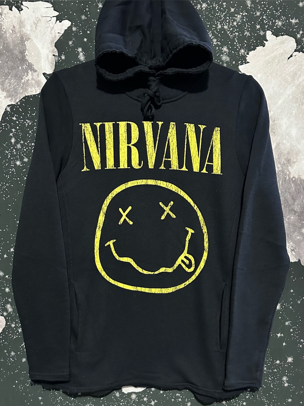 Nirvana Rock Band Smiley Face Pullover Hoodie